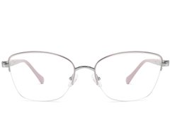 BS2425-2030_Silver_Semi-rimless_Metal_Glasses-front