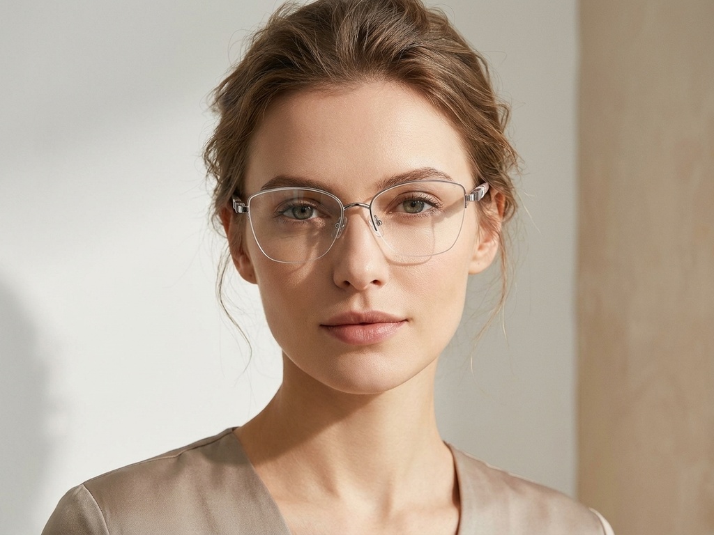 BS2425-2030_Silver_Semi-rimless_Metal_Glasses-tryon_female