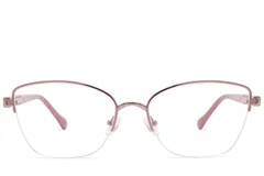 BS2425-2031_Pink_Semi-rimless_Metal_Glasses-front