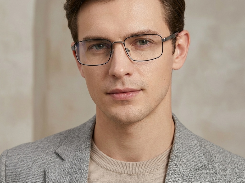 BS2425-2034_Black_Rectangular_Metal_Glasses-tryon_male
