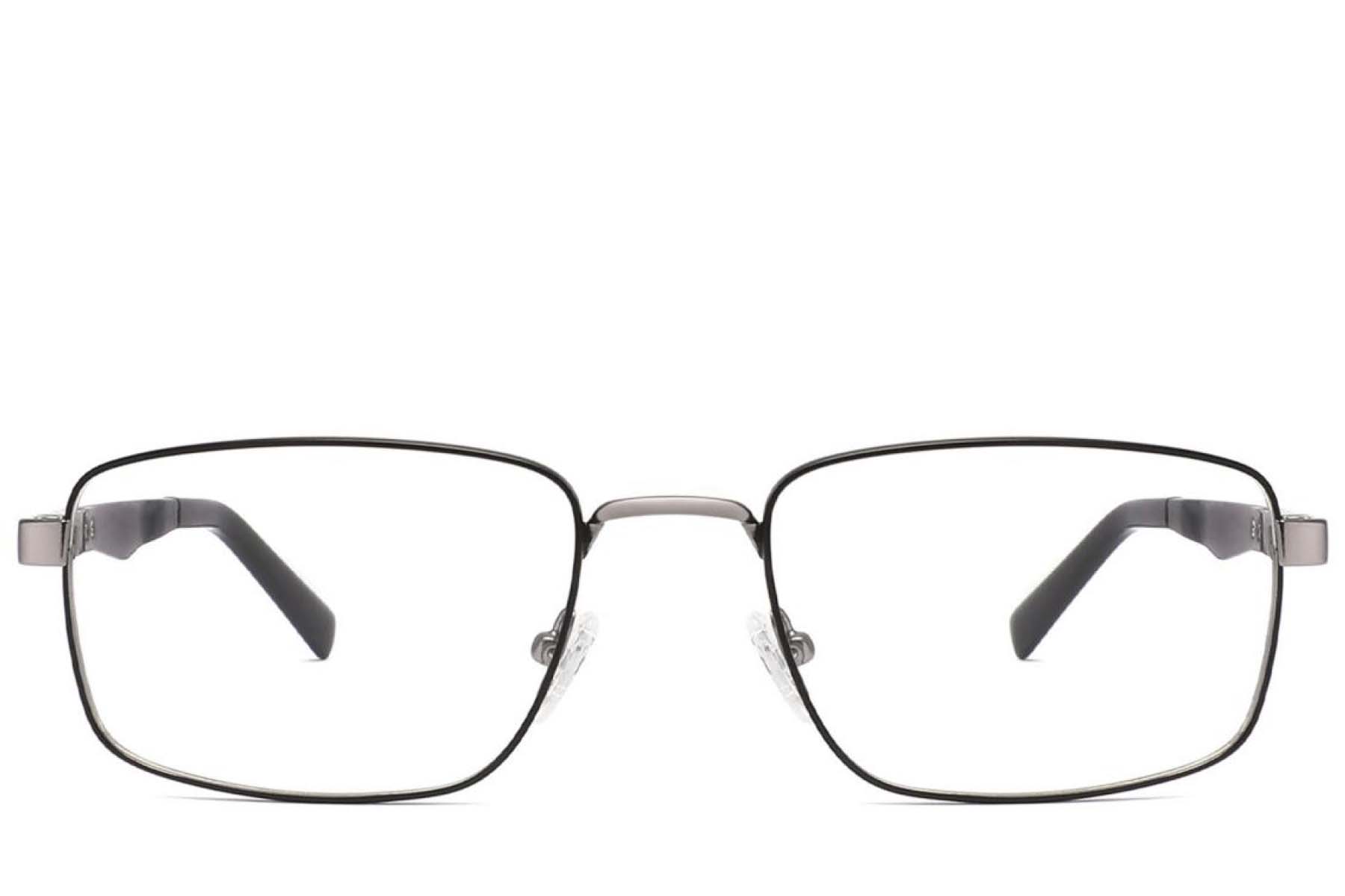BS2425-2034_Black_Rectangular_Metal_Glasses_front