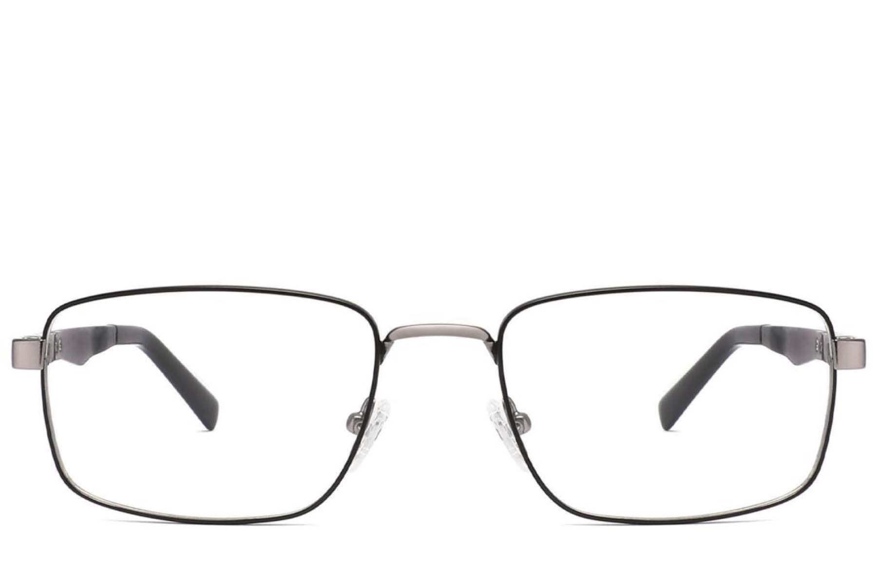 BS2425-2034_Black_Rectangular_Metal_Glasses_front