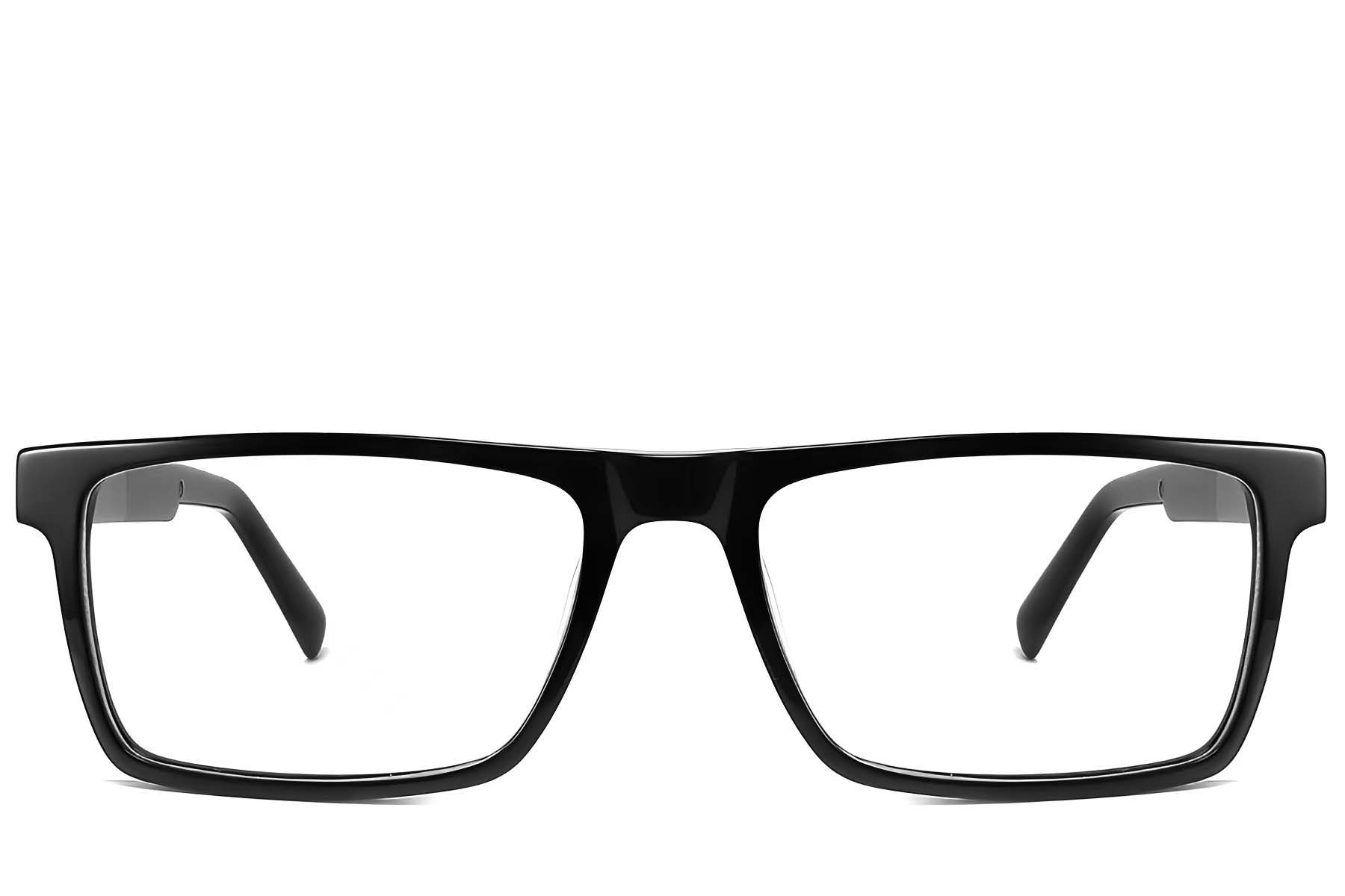 BS2425-2050_Black_Rectangular_Acetate_Glasses_front