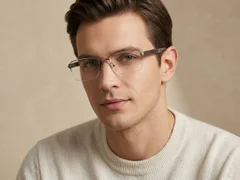 BS2425-2056_Grey_Semi-rimless_Metal_Glasses-tryon_male