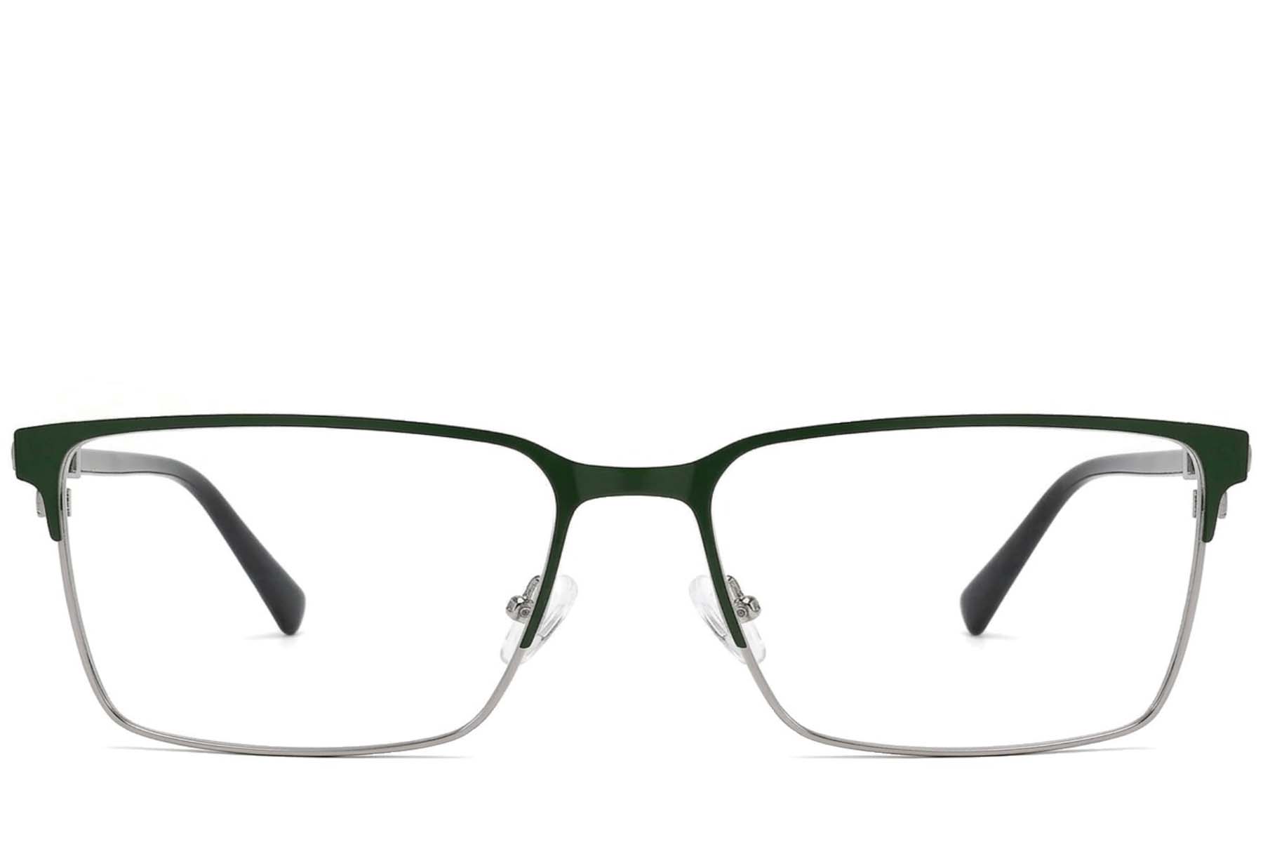 BS2425-2057_Green_Rectangular_Metal_Glasses-front