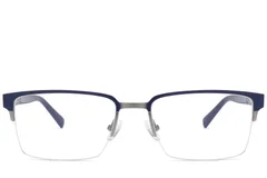 BS2425-2058_Blue_Semi-rimless_Metal_Glasses-front