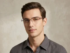 BS2425-2064_Brown_Semi-rimless_Metal_Glasses-tryon_male