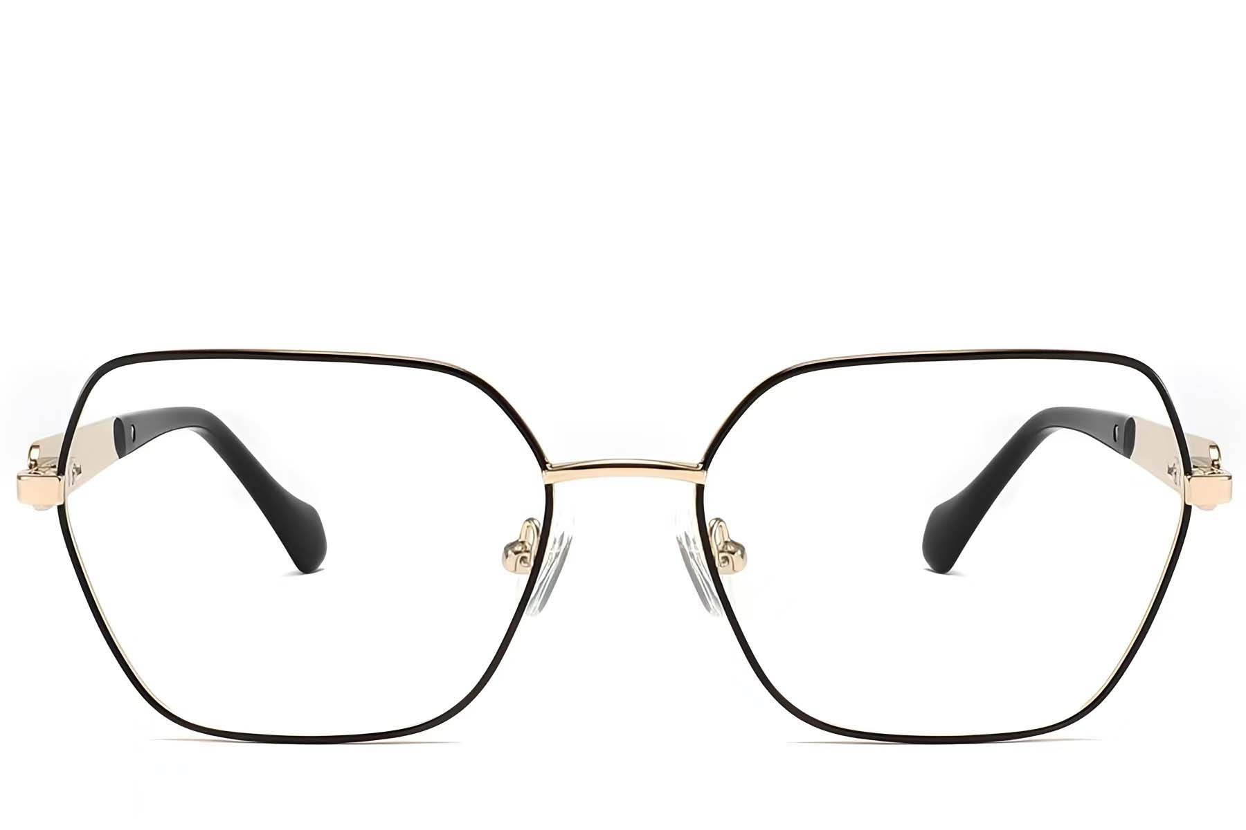 BS2425-2065_Black_Geometric_Metal_Glasses_front
