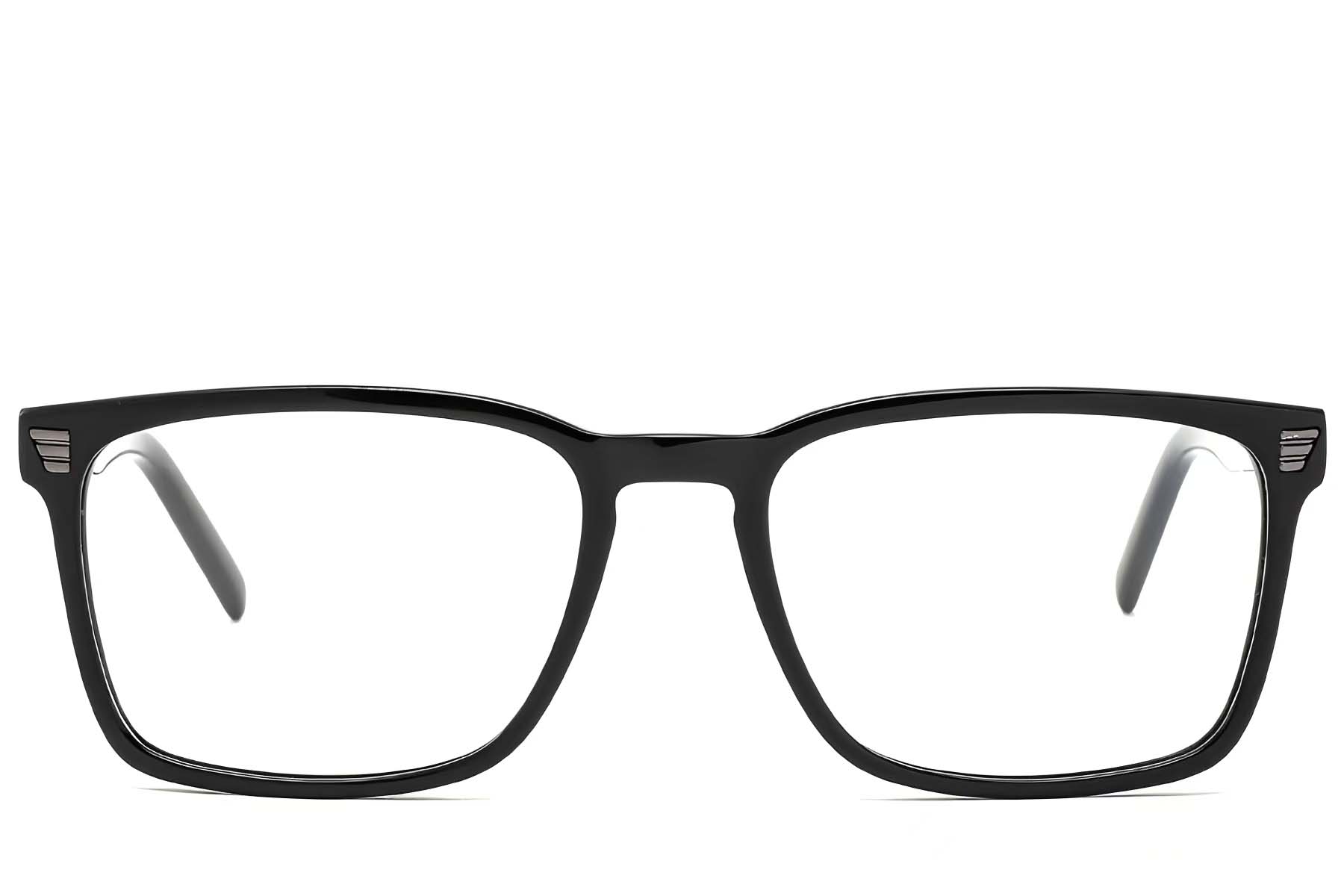 BS2425-2069_Black_Rectangular_Acetate_Glasses_front