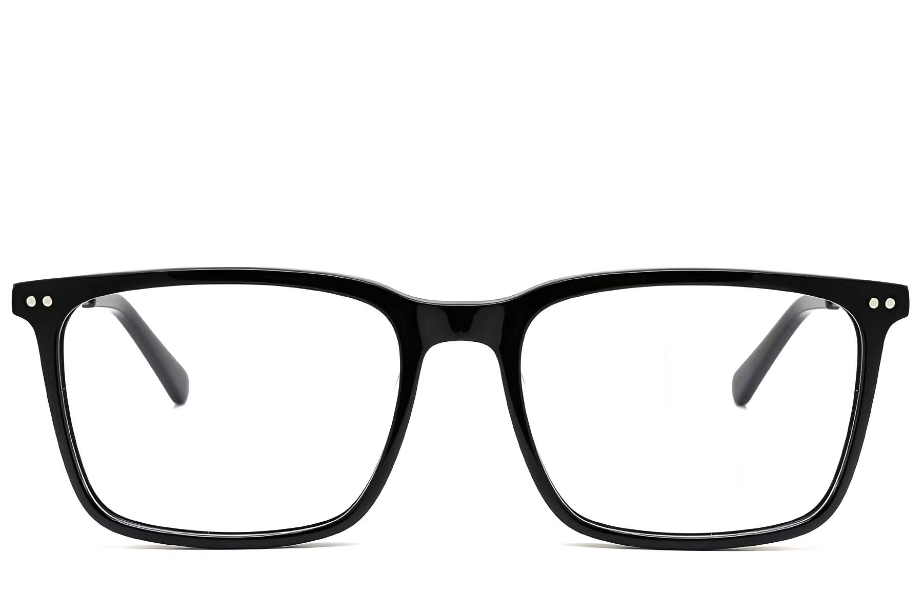 BS2425-2070_Black_Rectangular_Acetate_Glasses_front