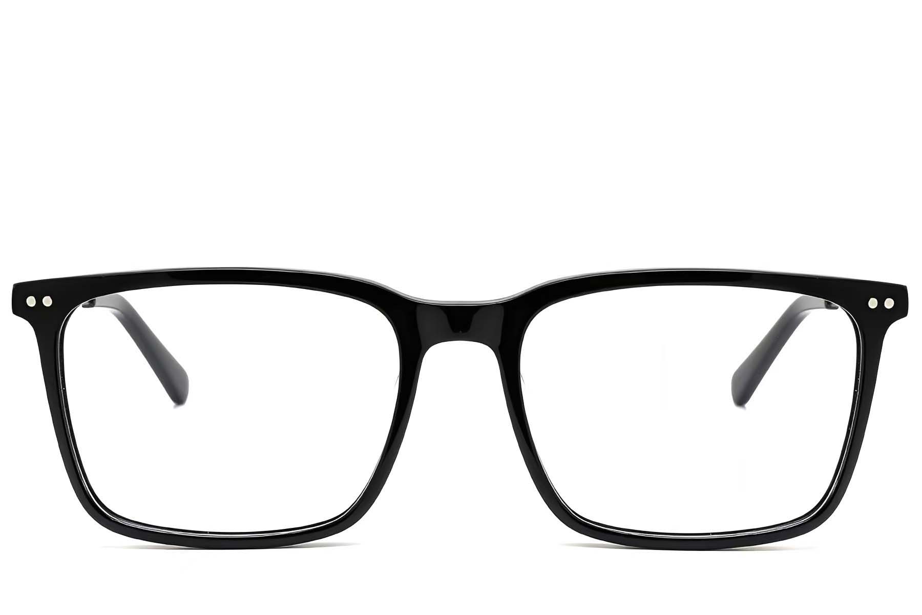 BS2425-2070_Black_Rectangular_Acetate_Glasses_front