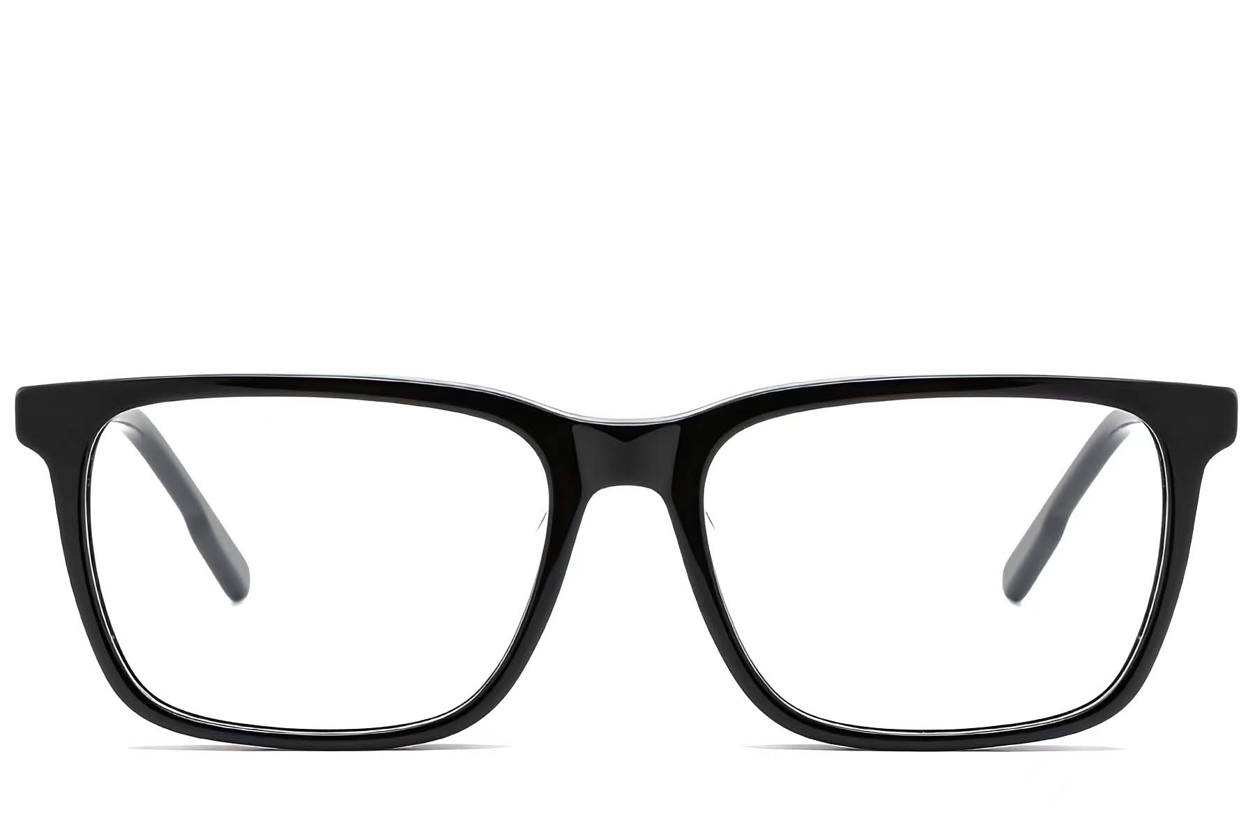 BS2425-2075_Black_Rectangular_Acetate_Glasses_front