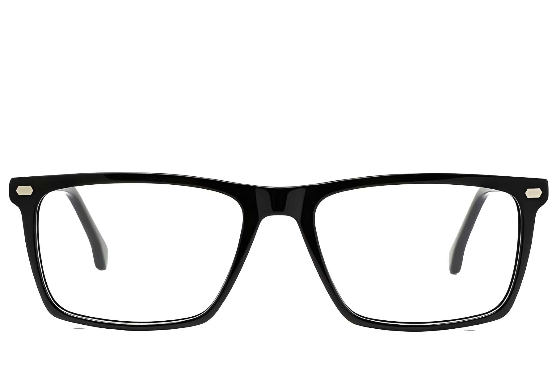 BS2425-2081_Black_Rectangular_Acetate_Glasses_front