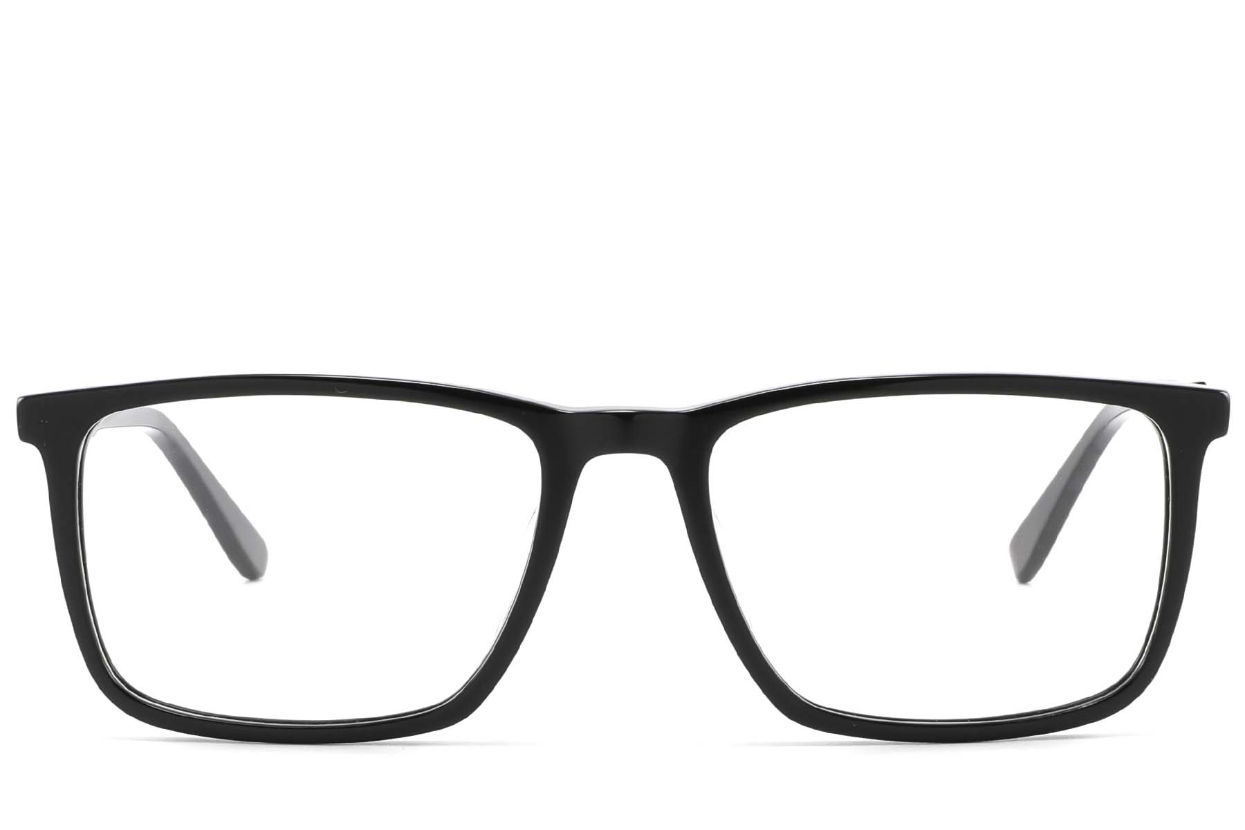 BS2425-2086_Black_Rectangular_Acetate_Glasses_front