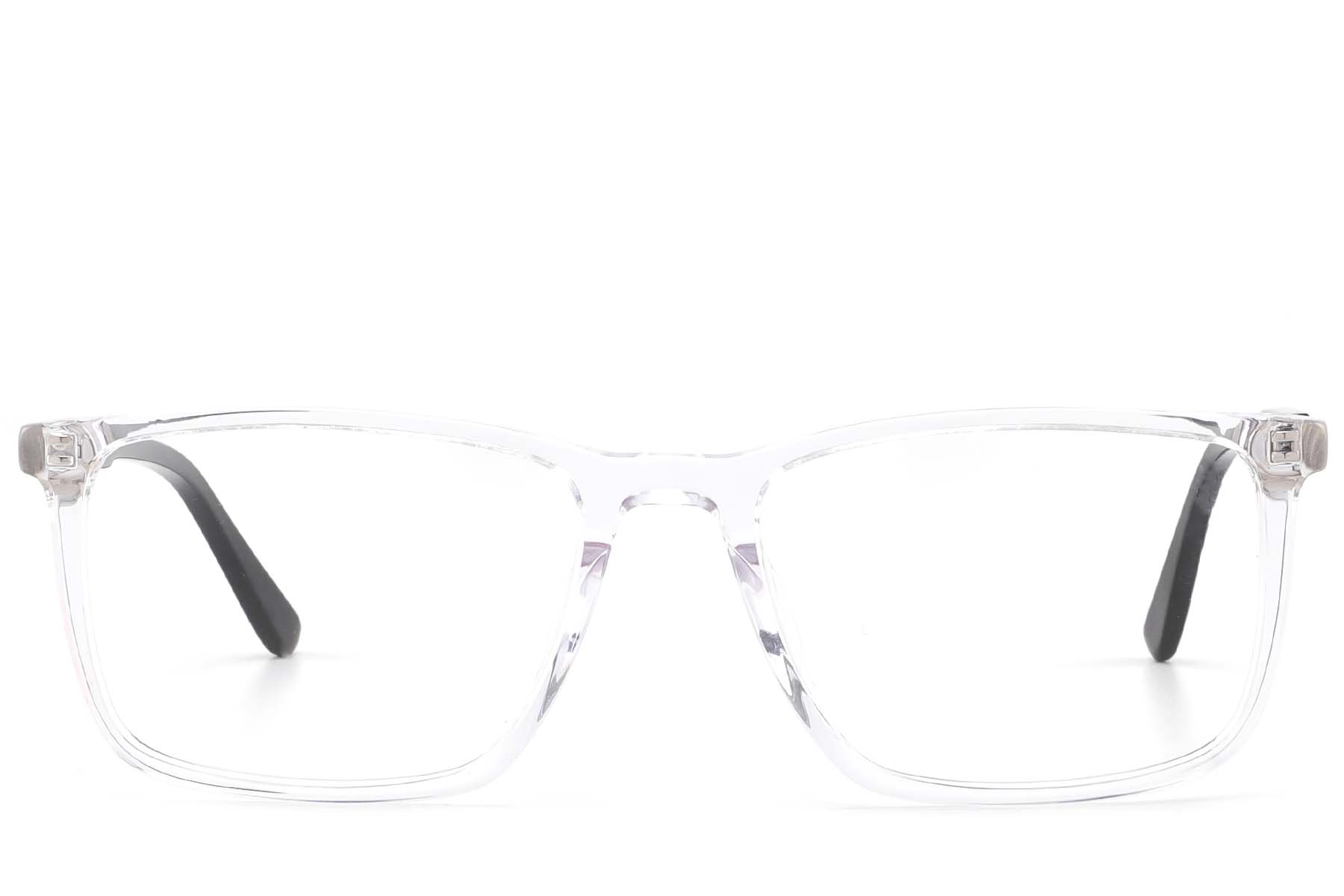 BS2425-2089_Transparent_Rectangular_Acetate_Glasses_front