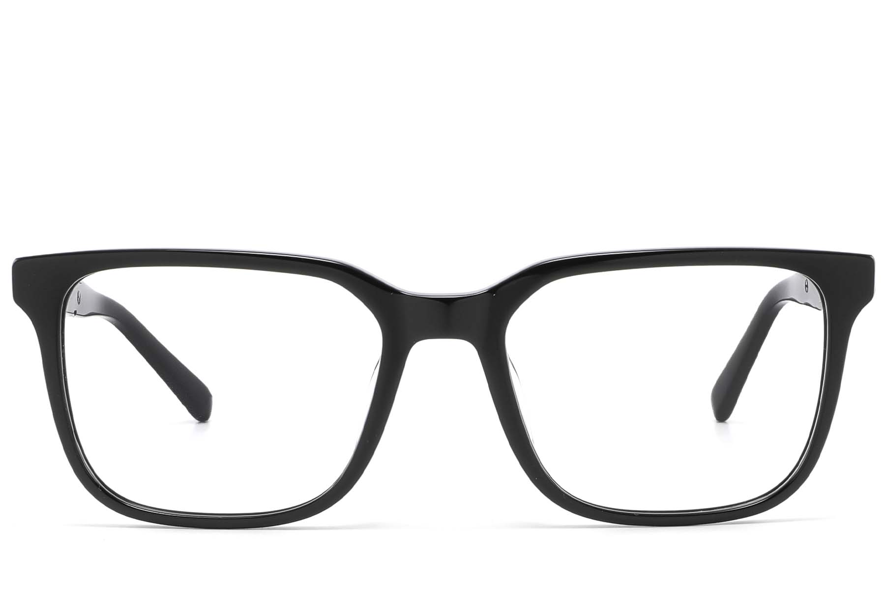 BS2425-2090_Black_Rectangular_Acetate_Glasses_front
