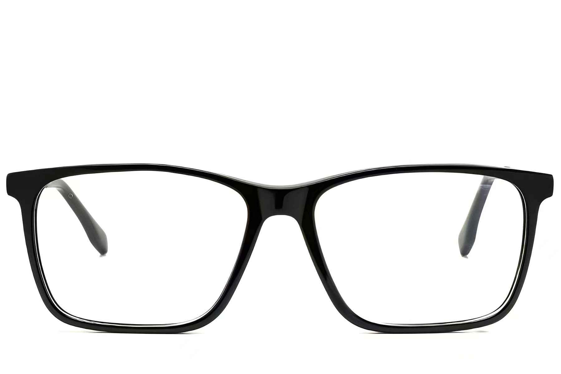 BS2425-2093_Black_Rectangular_Acetate_Glasses_front
