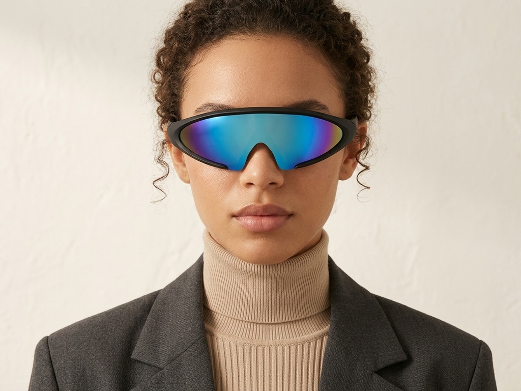 BS2426-0032_Black_Semi-rimless_Plastic_Sunglasses-tryon_female
