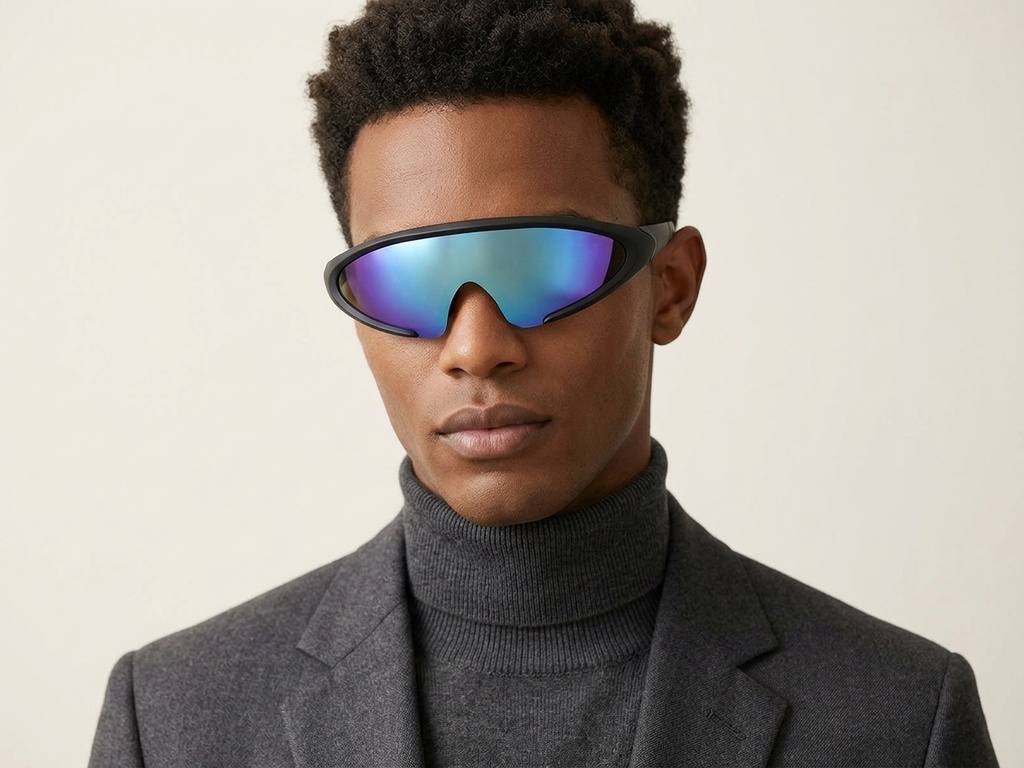 BS2426-0032_Black_Semi-rimless_Plastic_Sunglasses-tryon_male