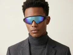 BS2426-0032_Black_Semi-rimless_Plastic_Sunglasses-tryon_male