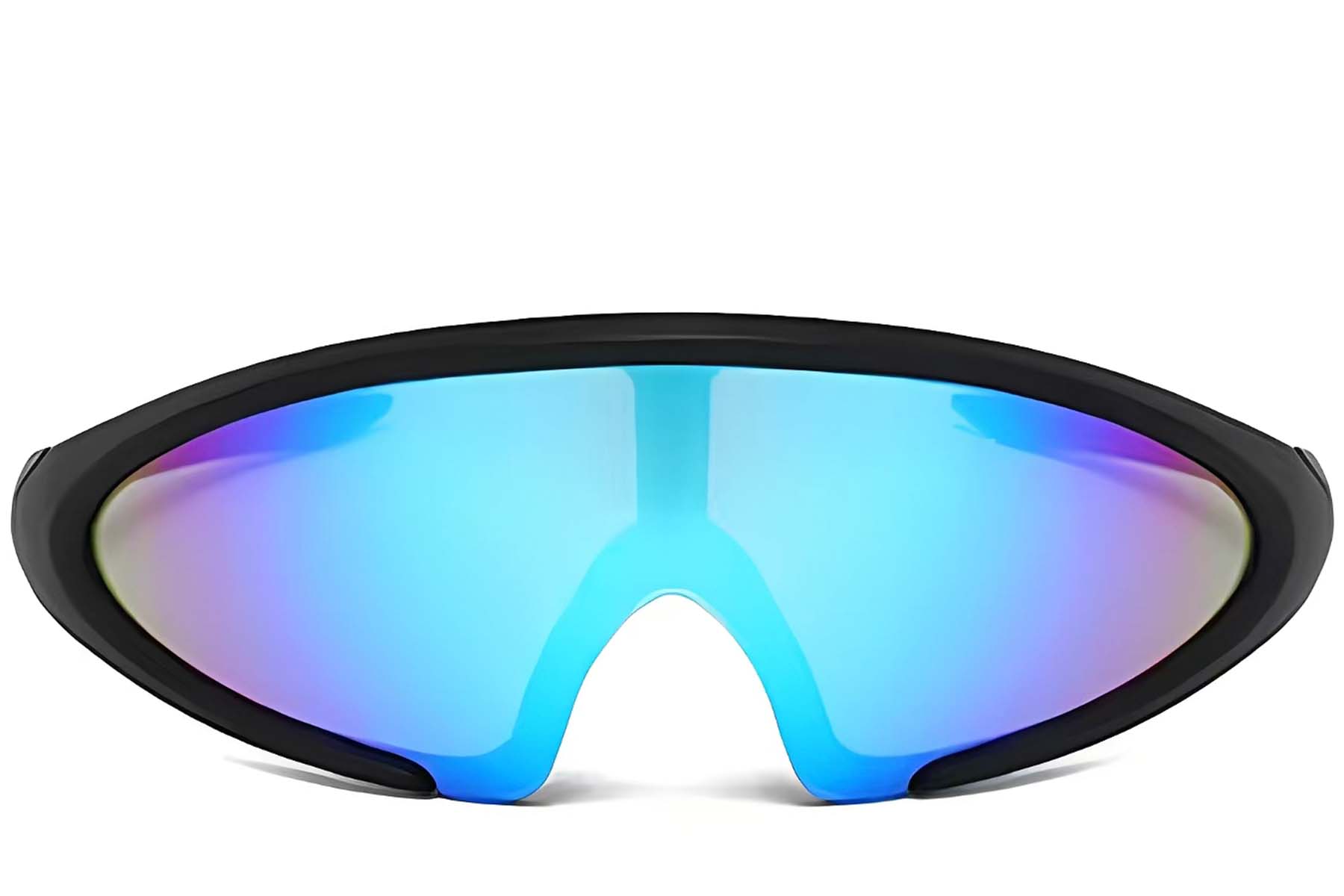 BS2426-0032_Black_Semi-rimless_Plastic_Sunglasses_front