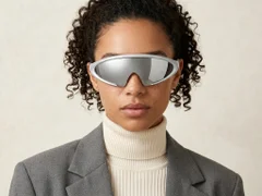 BS2426-0033_Silver_Semi-rimless_Plastic_Sunglasses-tryon_female