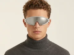 BS2426-0033_Silver_Semi-rimless_Plastic_Sunglasses-tryon_male