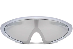 BS2426-0033_Silver_Semi-rimless_Plastic_Sunglasses_front