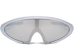 BS2426-0033_Silver_Semi-rimless_Plastic_Sunglasses_front