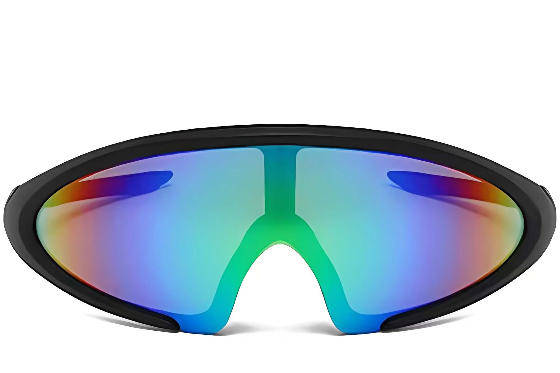 BS2426-0034_Black_Semi-rimless_Plastic_Sunglasses_front