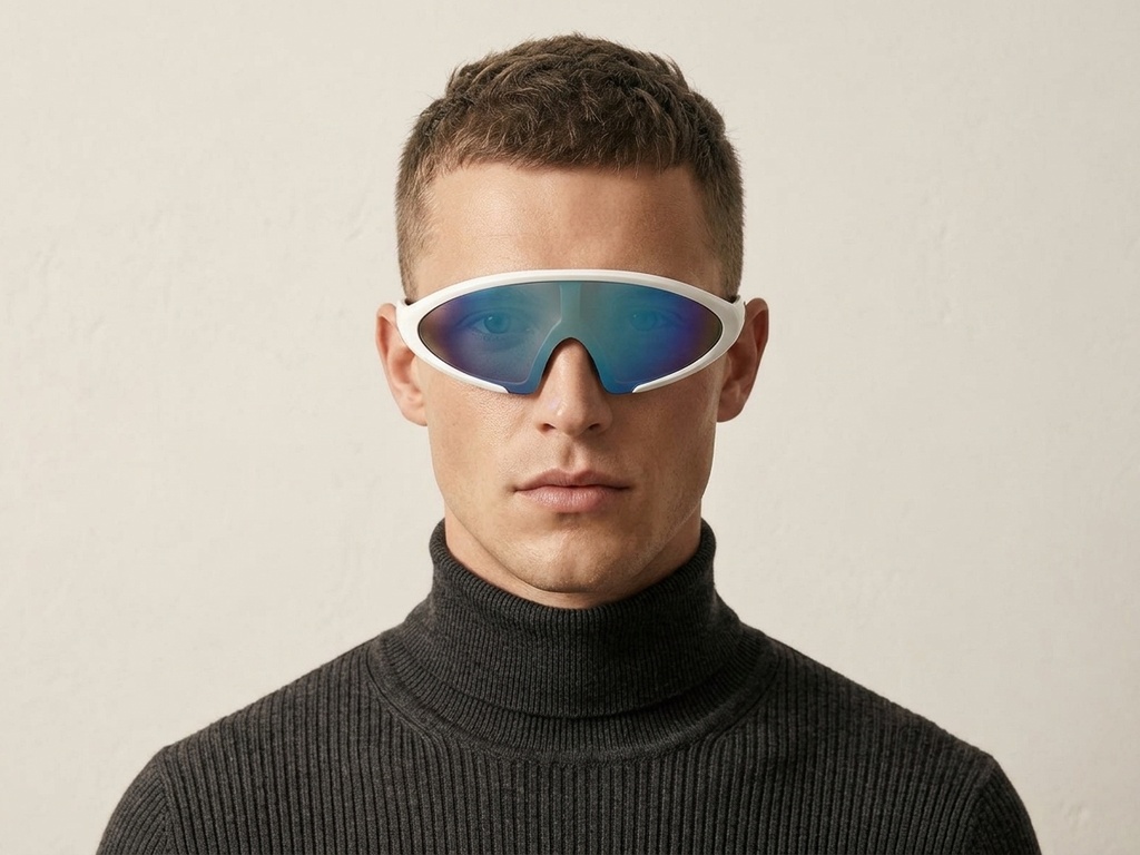 BS2426-0035_White_Semi-rimless_Plastic_Sunglasses-tryon_male
