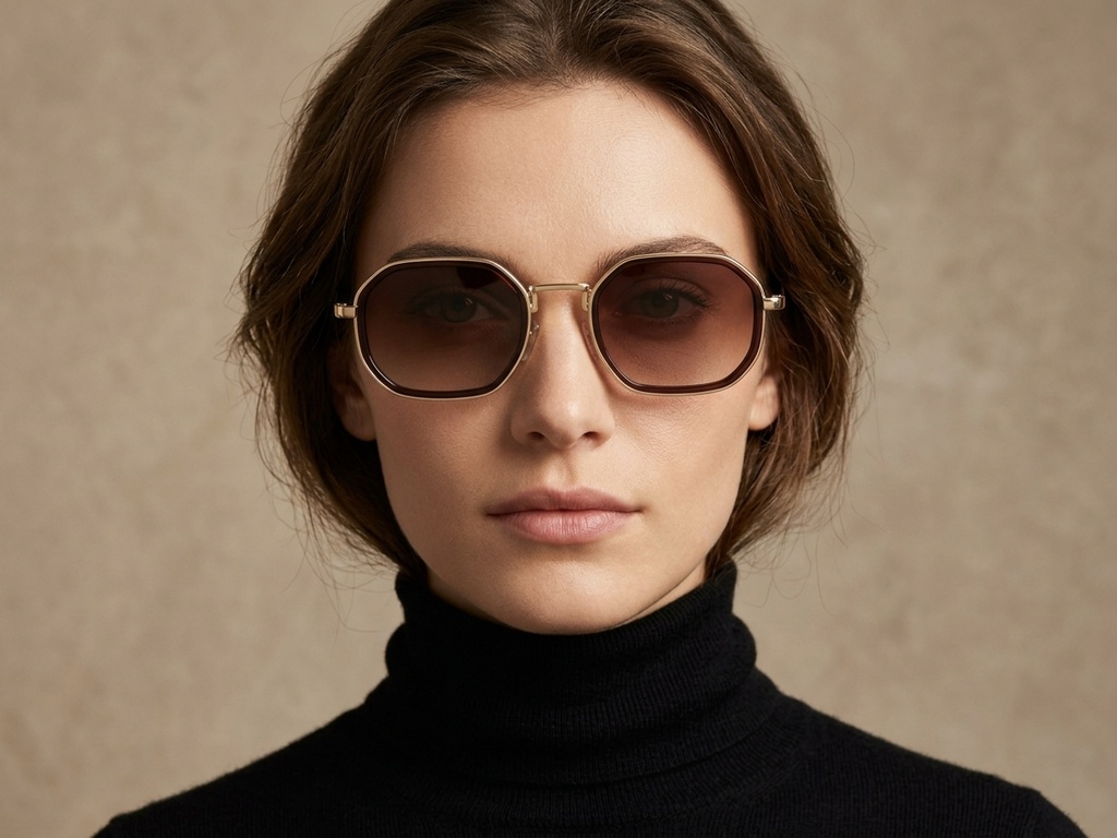 BS2503-0002_Golden_Geometric_Metal_Sunglasses-tryon_female