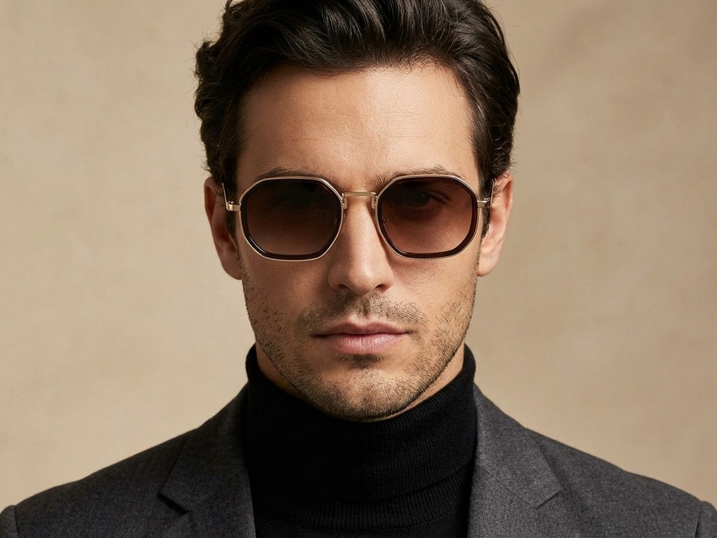 BS2503-0002_Golden_Geometric_Metal_Sunglasses-tryon_male