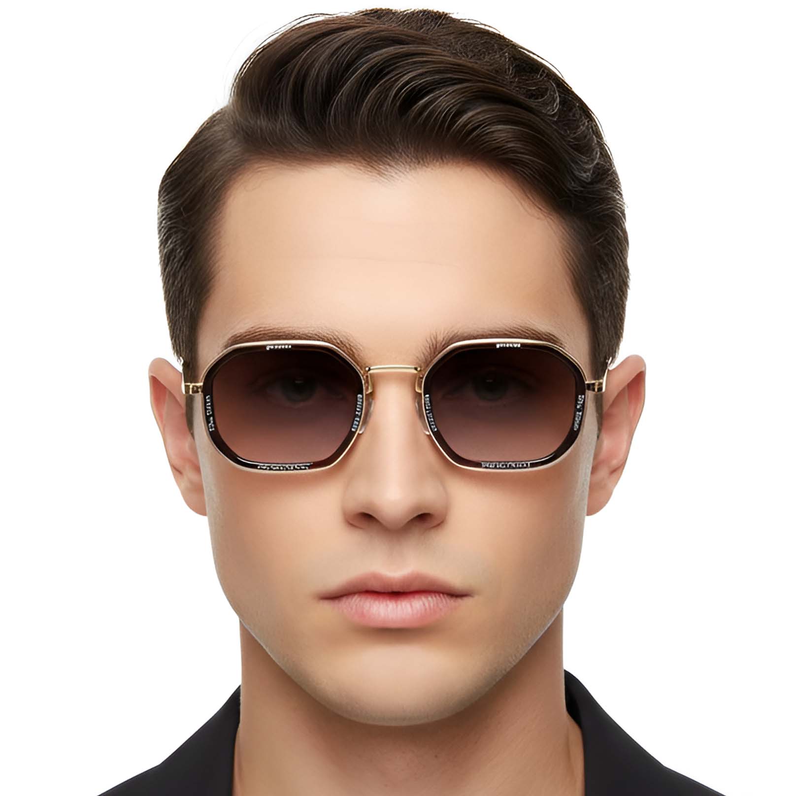 BS2503-0002_Golden_Geometric_Metal_Sunglasses_model