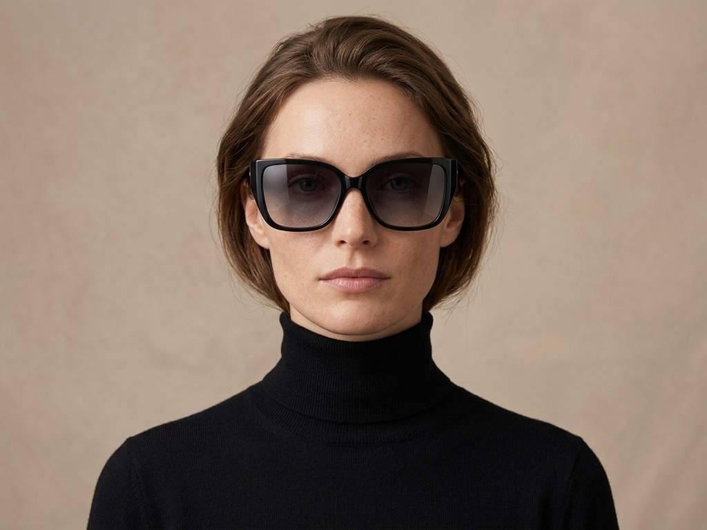 BS2503-0021_Black_Rectangular_Plastic_Sunglasses-tryon_female