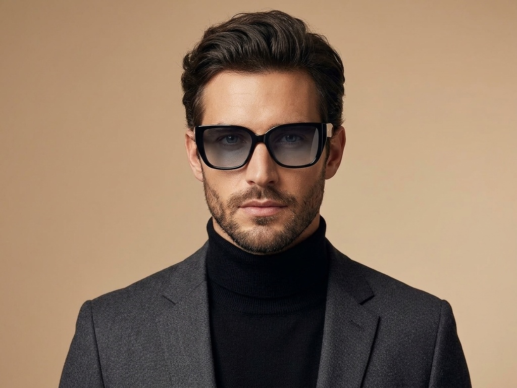 BS2503-0021_Black_Rectangular_Plastic_Sunglasses-tryon_male
