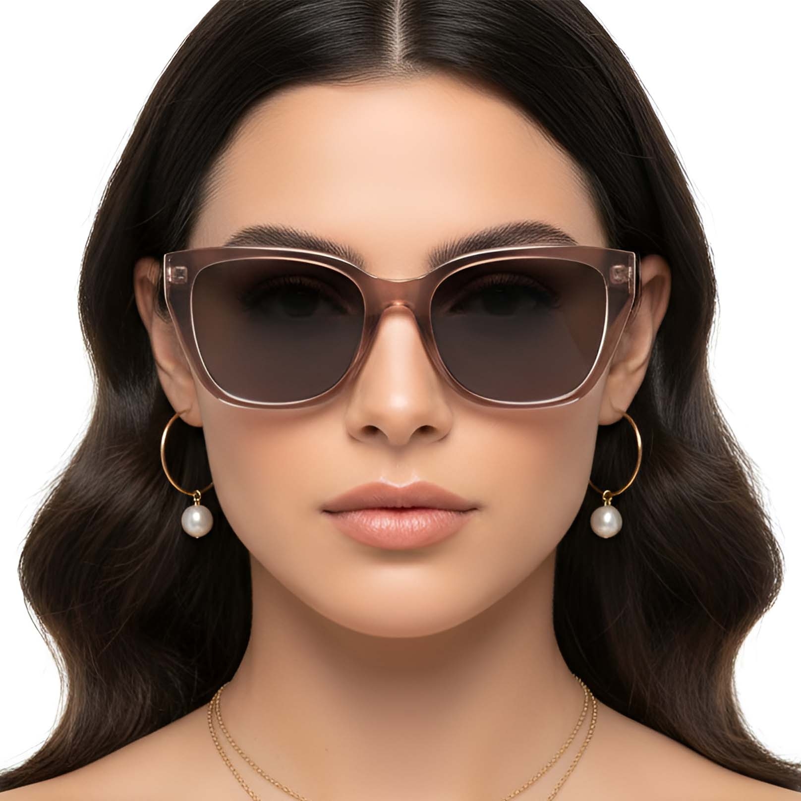 BS2503-0026_Brown_Oval_Plastic_Sunglasses_model
