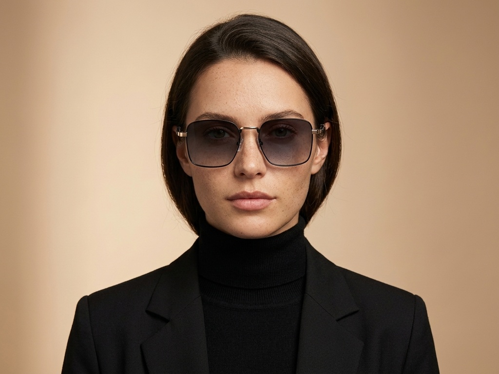 BS2503-0035_Black_Rectangular_Metal_Sunglasses-tryon_female