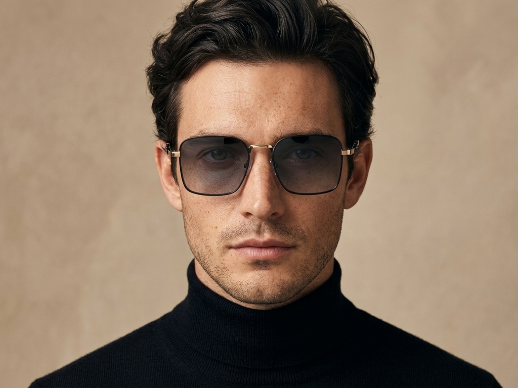 BS2503-0035_Black_Rectangular_Metal_Sunglasses-tryon_male
