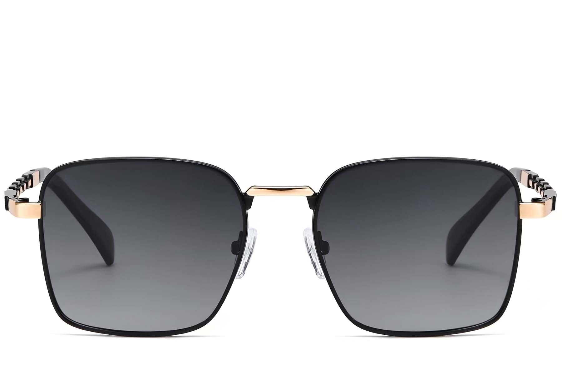 BS2503-0035_Black_Rectangular_Metal_Sunglasses_front