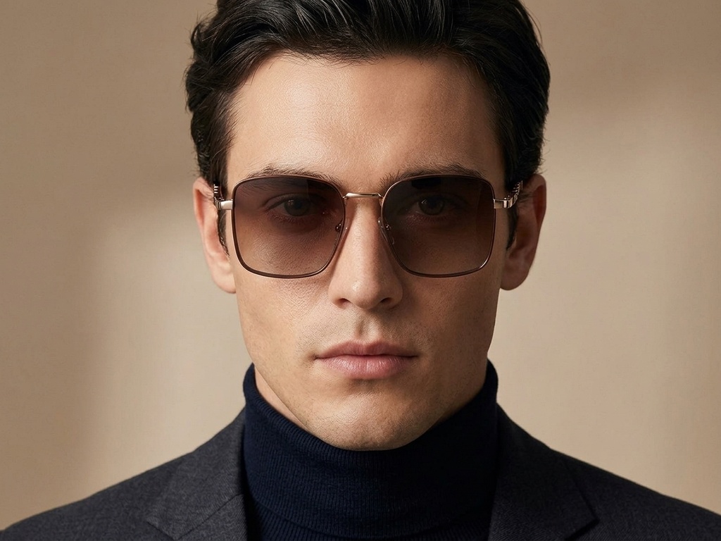 BS2503-0036_Copper_Rectangular_Metal_Sunglasses_corner-tryon_male