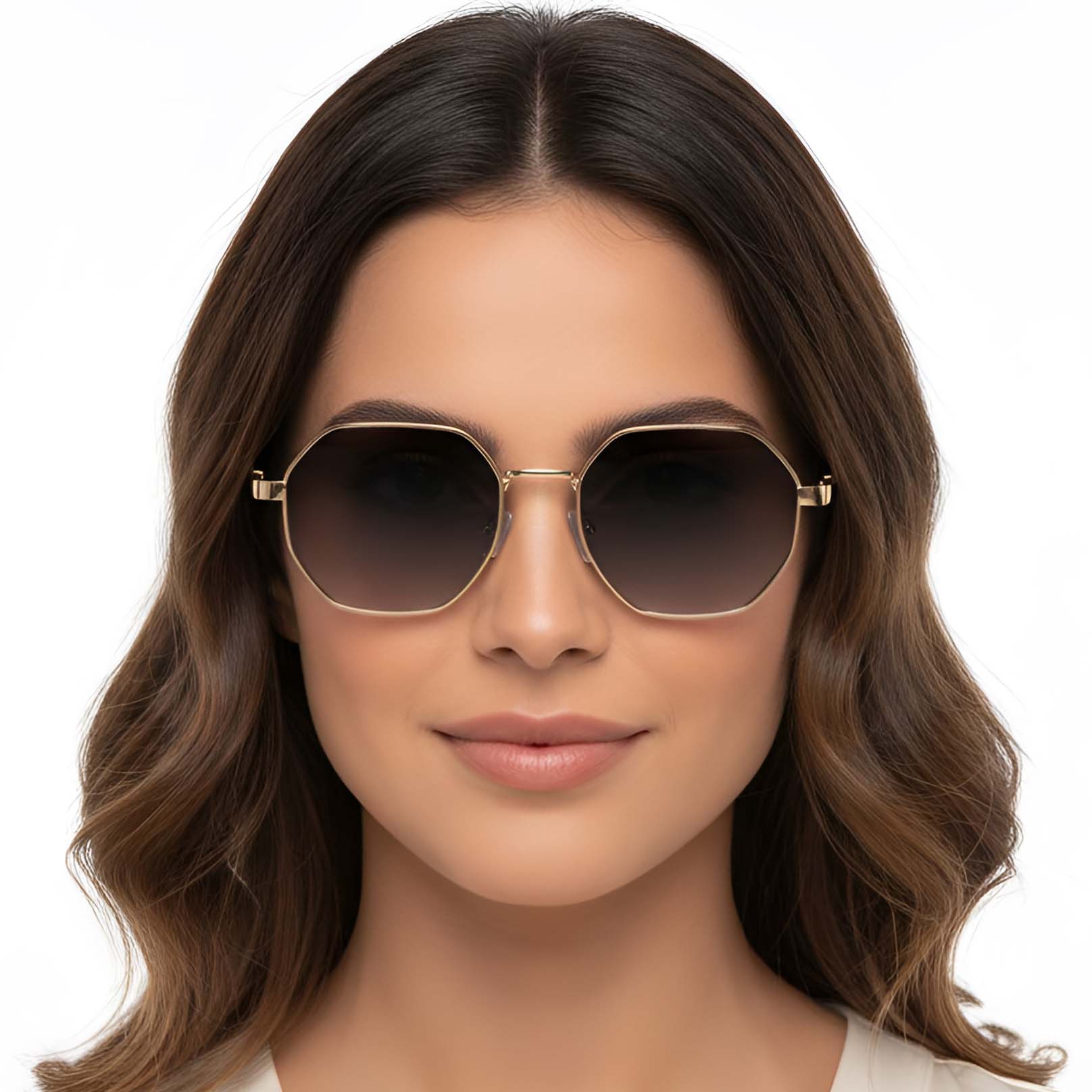 BS2503-0038_Golden_Geometric_Metal_Sunglasses_model