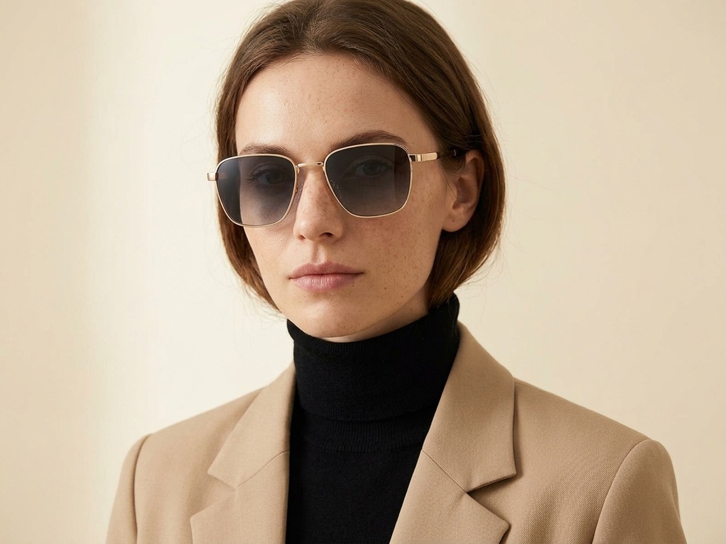 BS2503-0041_Golden_Rectangular_Metal_Sunglasses-tryon_female