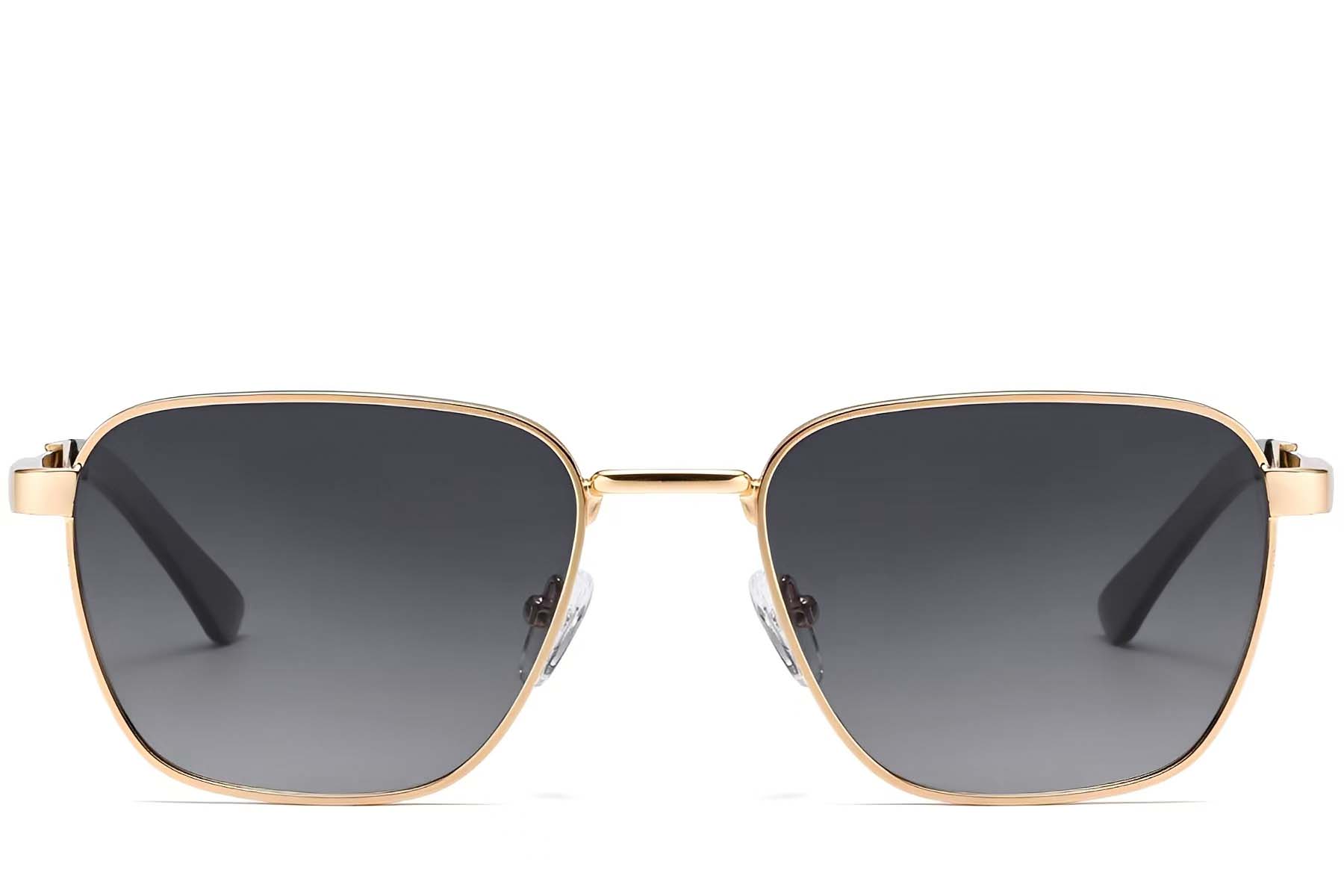 BS2503-0041_Golden_Rectangular_Metal_Sunglasses_front