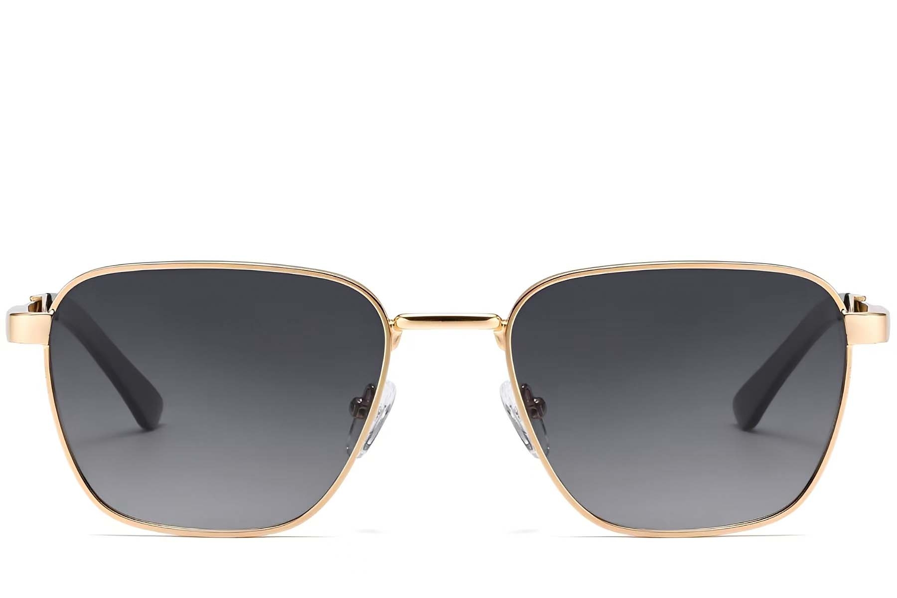BS2503-0041_Golden_Rectangular_Metal_Sunglasses_front