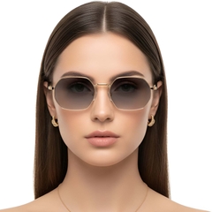 BS2503-0044_Golden_Geometric_Metal_Sunglasses_model