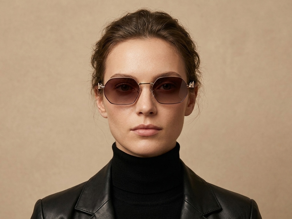 BS2503-0045_Brown_Geometric_Metal_Sunglasses-tryon_female