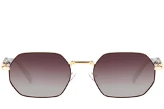 BS2503-0045_Brown_Geometric_Metal_Sunglasses_front