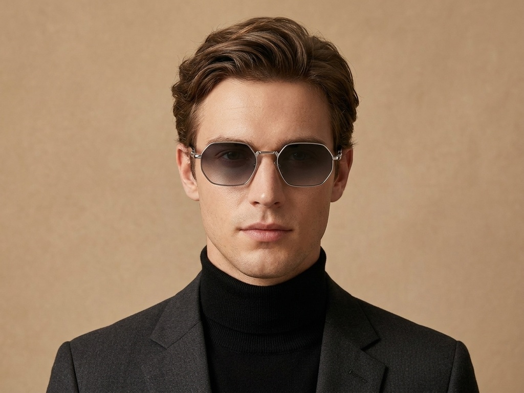 BS2503-0046_Black_Geometric_Metal_Sunglasses-tryon_male
