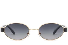 BS2503-0047_Golden_Oval_Metal_Sunglasses_front